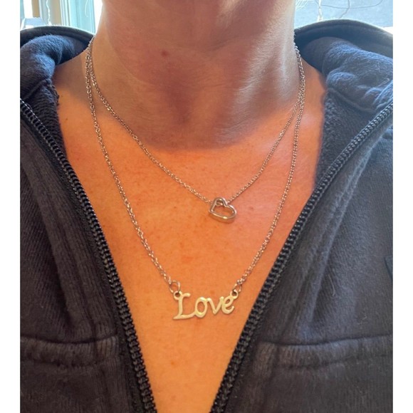 Stainless steel Love necklace with adjustable length - Picture 6 of 6